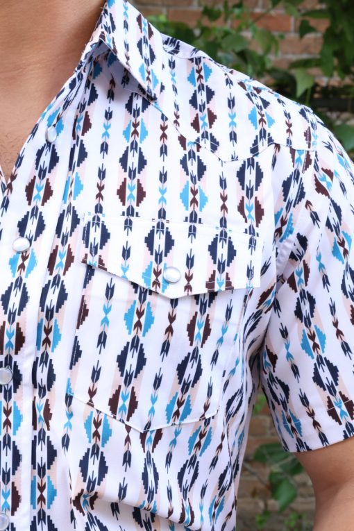 Rodeo Men’s White Pearl Snap Shirt