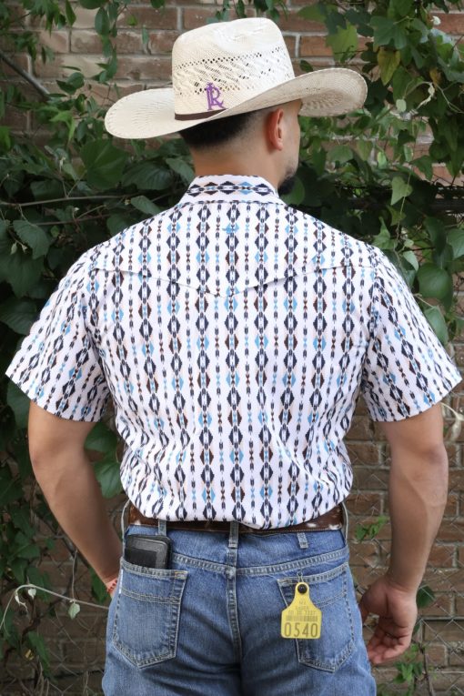 Rodeo Men’s White Pearl Snap Shirt