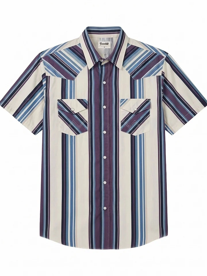 Men'S Western Casual Striped Shirt