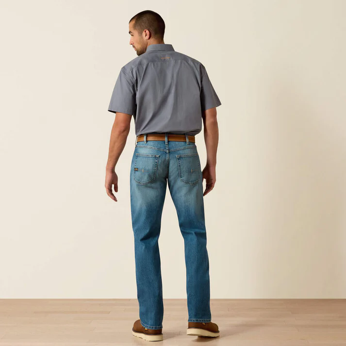 Men’s Classic Straight Leg Medium Wash Western Cowboy Denim Jeans