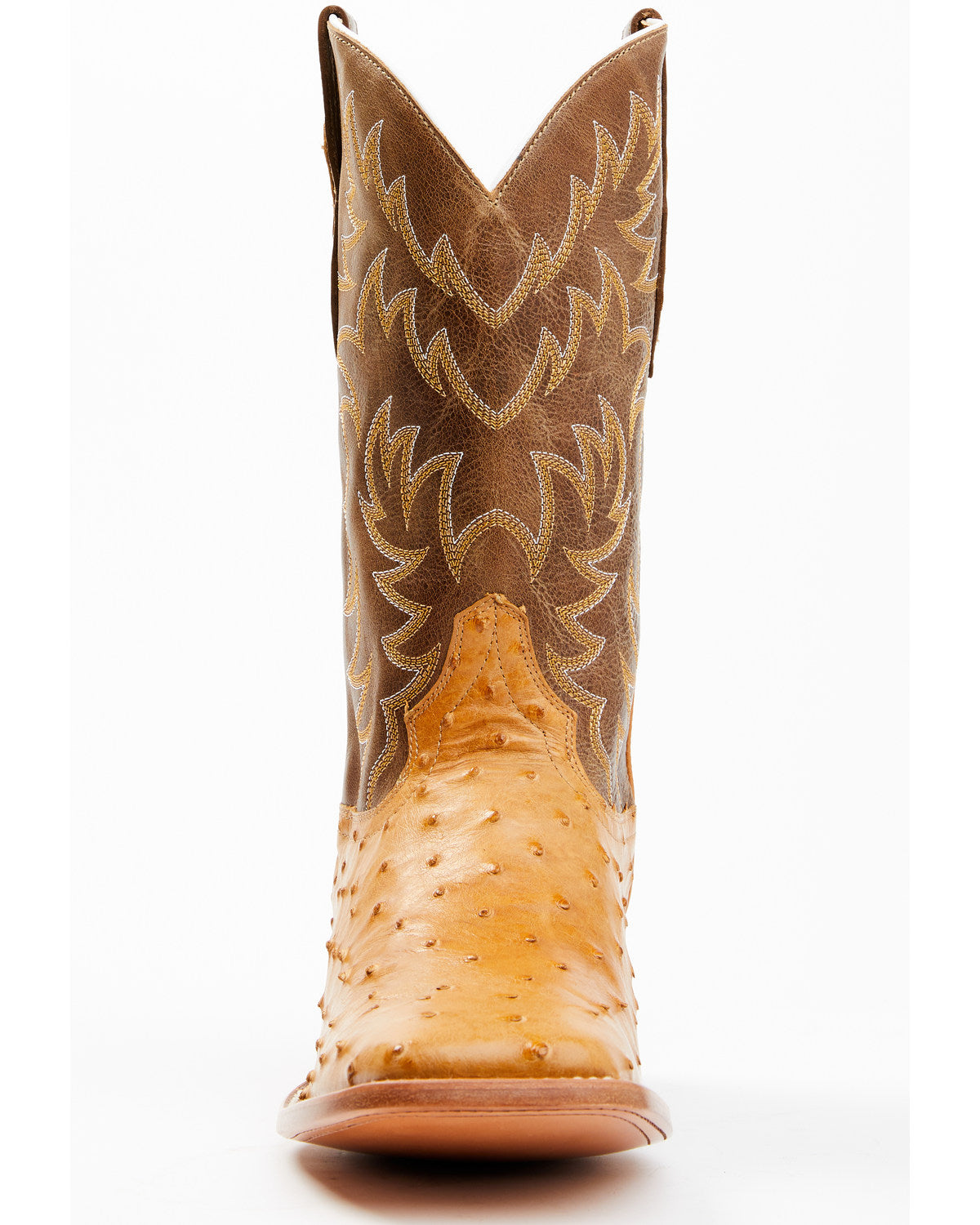 Men's Full-Quill Ostrich Exotic Western Boots - Broad Square Toe