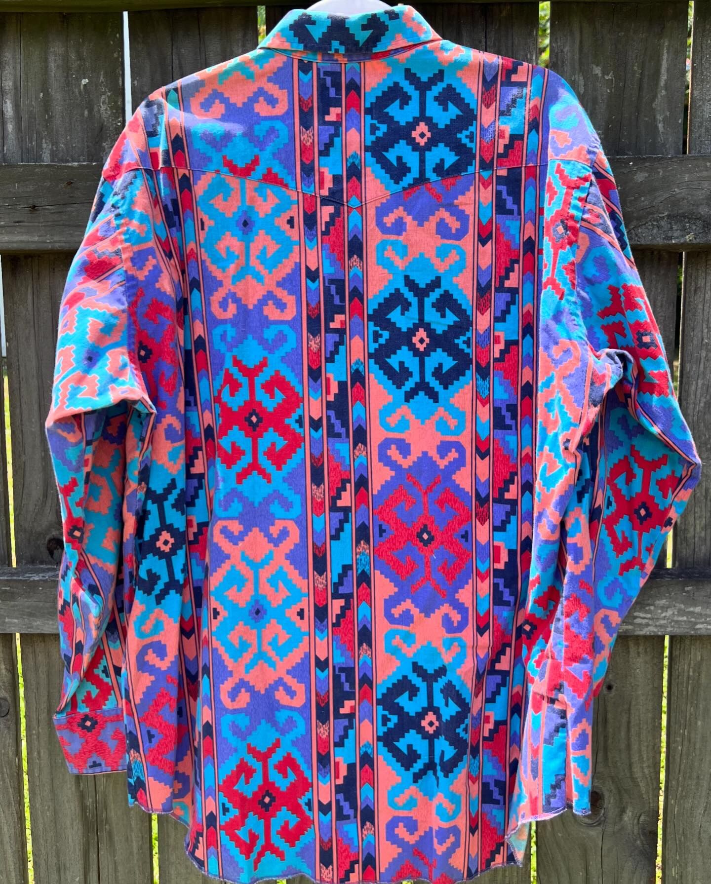 Men's Casual Vintage Purple Printed Long Sleeve Shirt