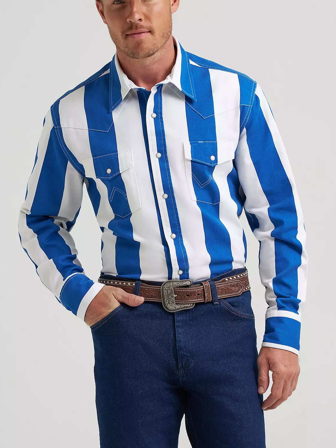 Vintage-Inspired Brushpopper Western Snap Workshirt