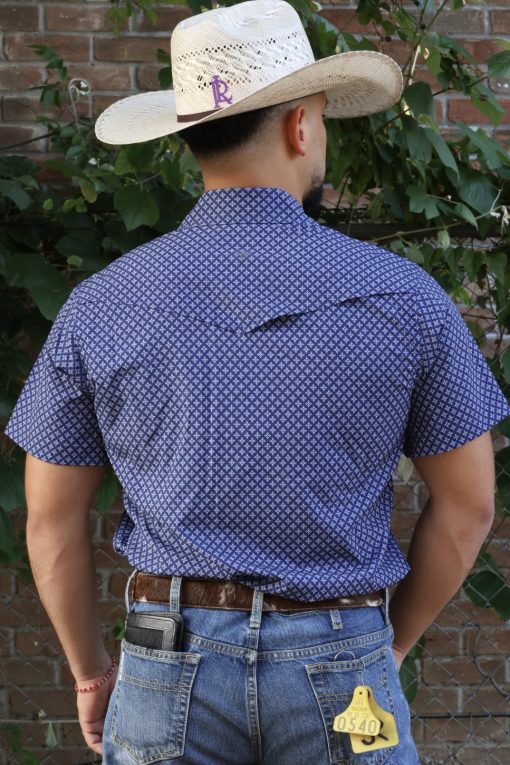 Rodeo Men UPF 50+ Navy Blue Short Sleeve Shirt