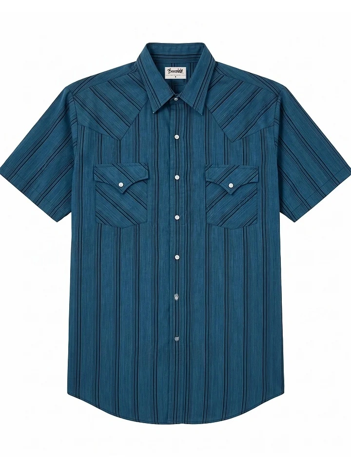Men'S Western Casual Striped Shirt