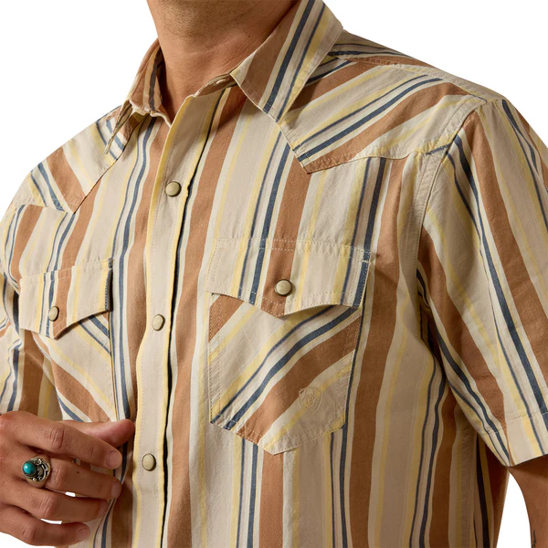Ariat Mens Retro Hawthorne Fitted Short Sleeve Snap Shirt
