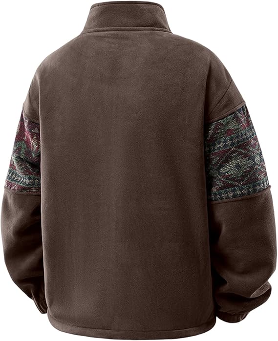 Men's Fleece Jacket with Ethnic Pattern