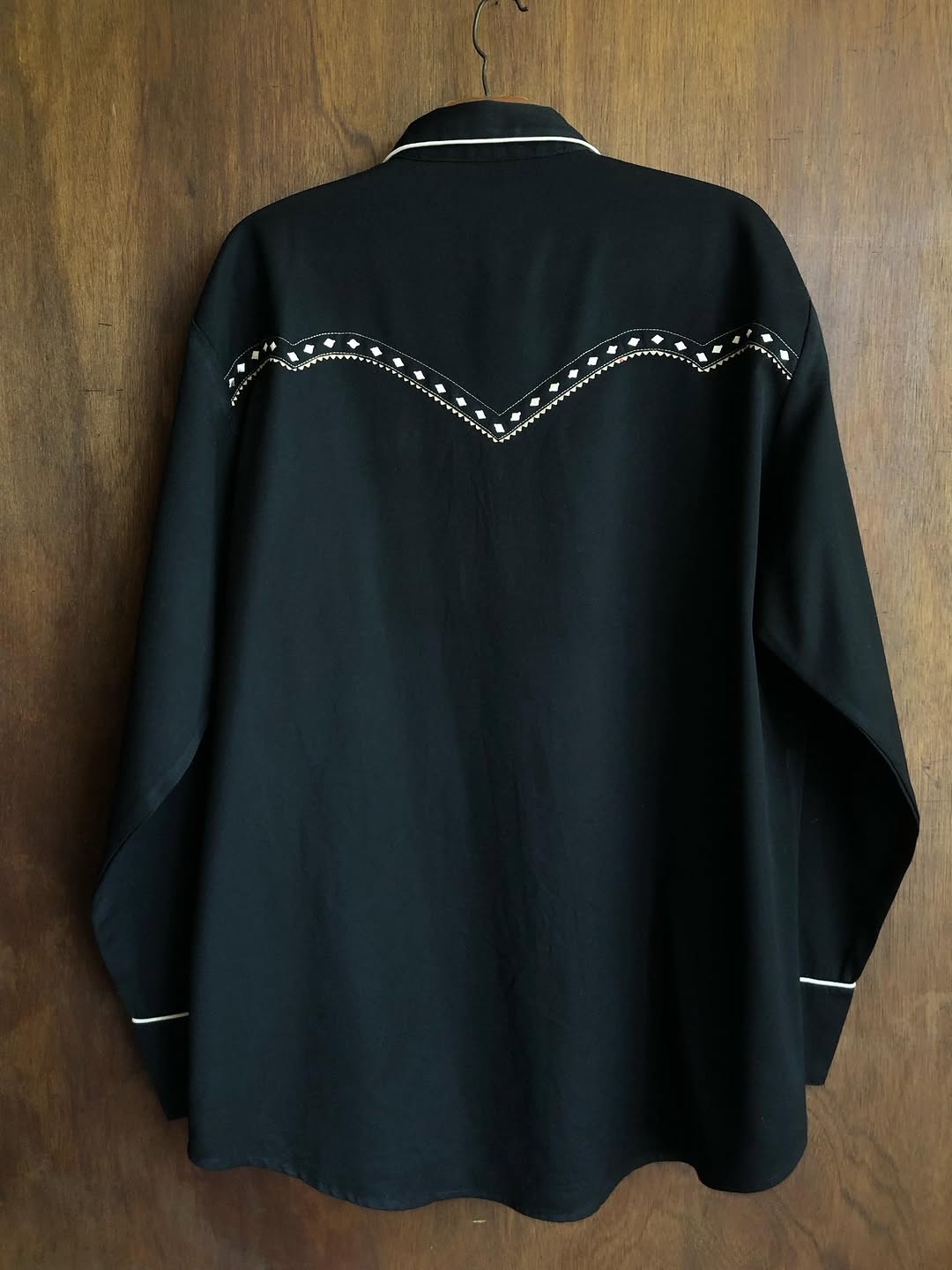 Black Western Diamond-Stitched Shirt