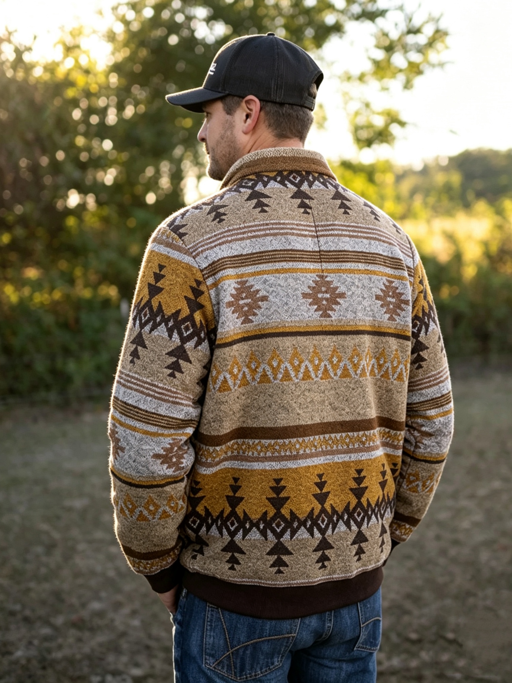 Vintage Western Navajo Quarter Zip Pullover