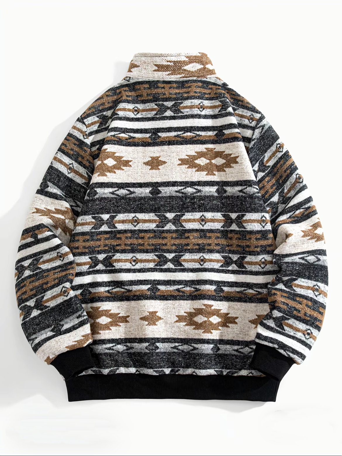 Vintage Western Navajo Print Half Zip Fleece Pullover