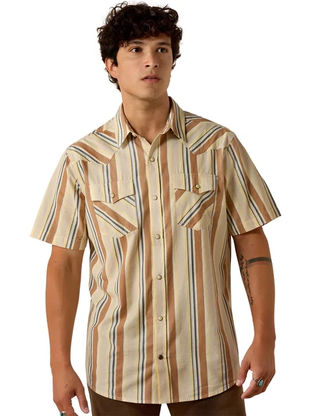 Ariat Mens Retro Hawthorne Fitted Short Sleeve Snap Shirt