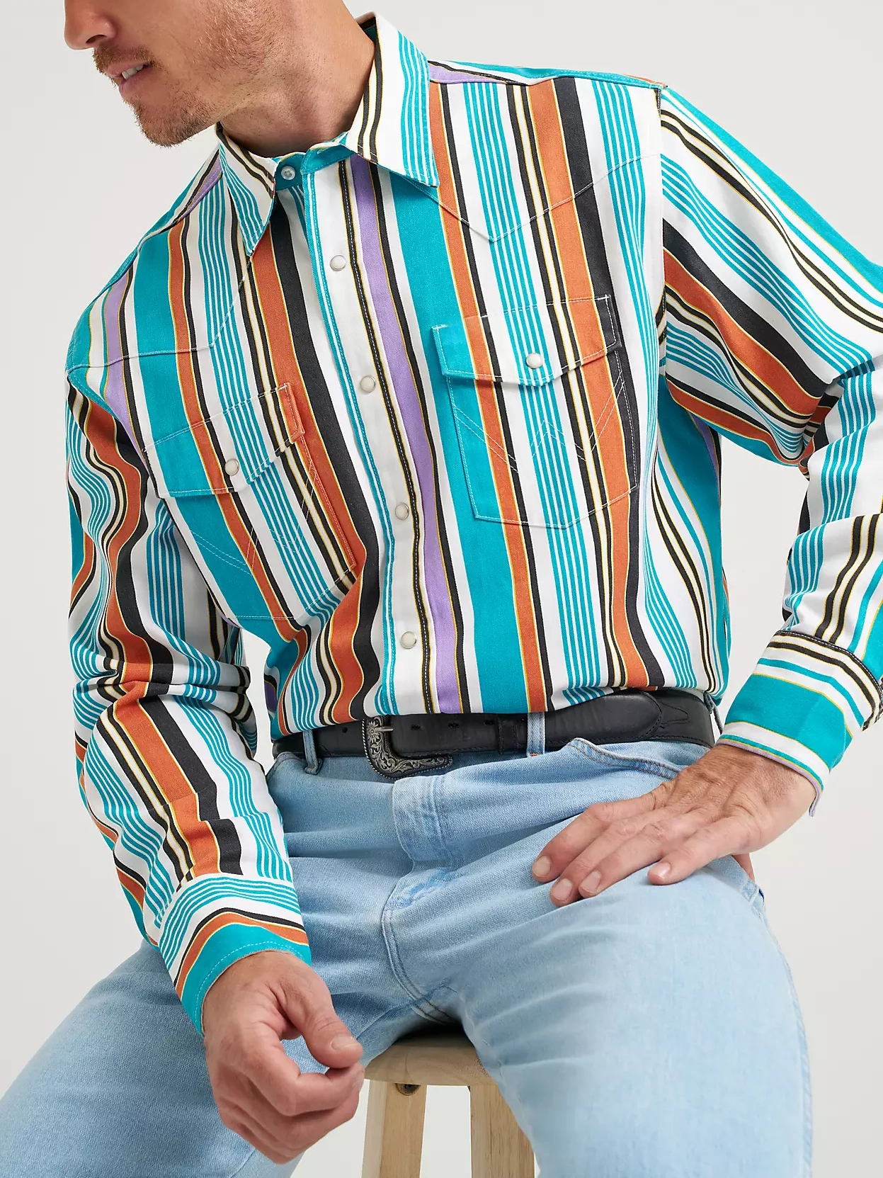 Vintage-Inspired Brushpopper Western Snap Workshirt