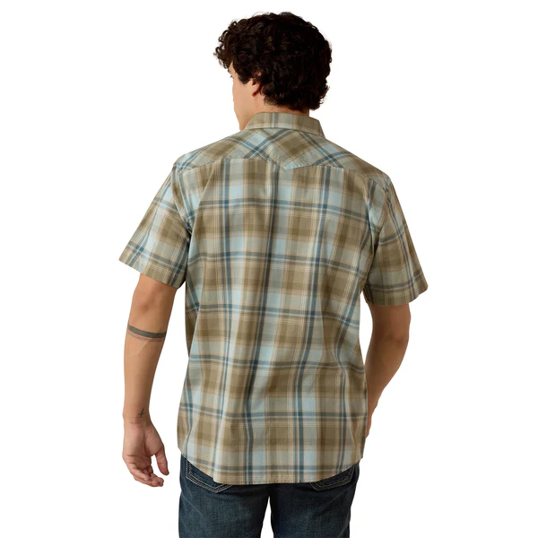Ariat Mens Retro Hawk Fitted Short Sleeve Snap Shirt