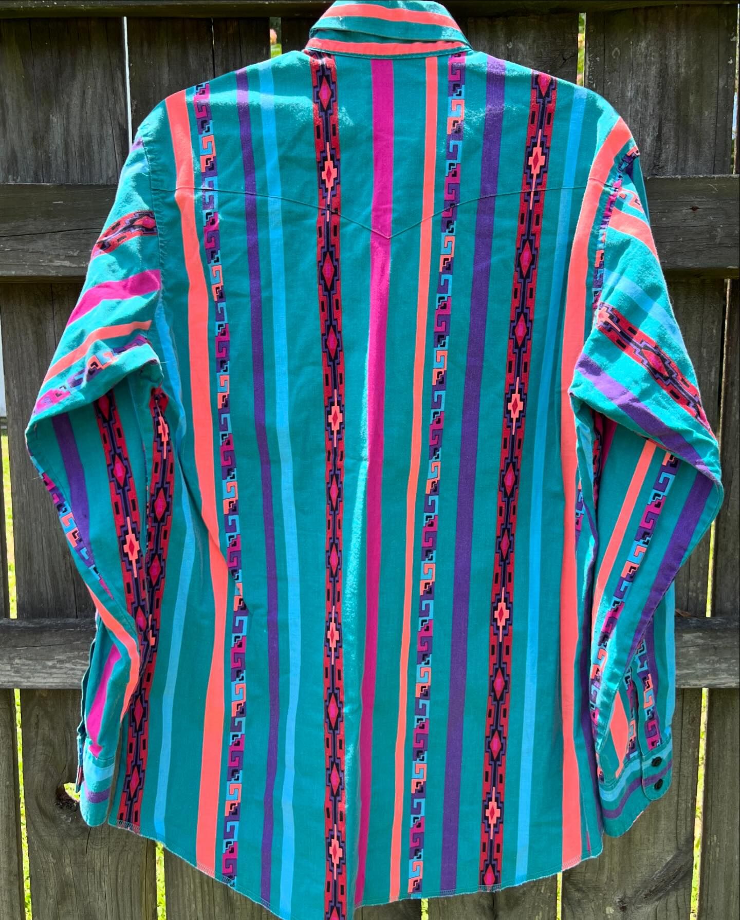 Men's Casual Vintage Blue Printed Long Sleeve Shirt