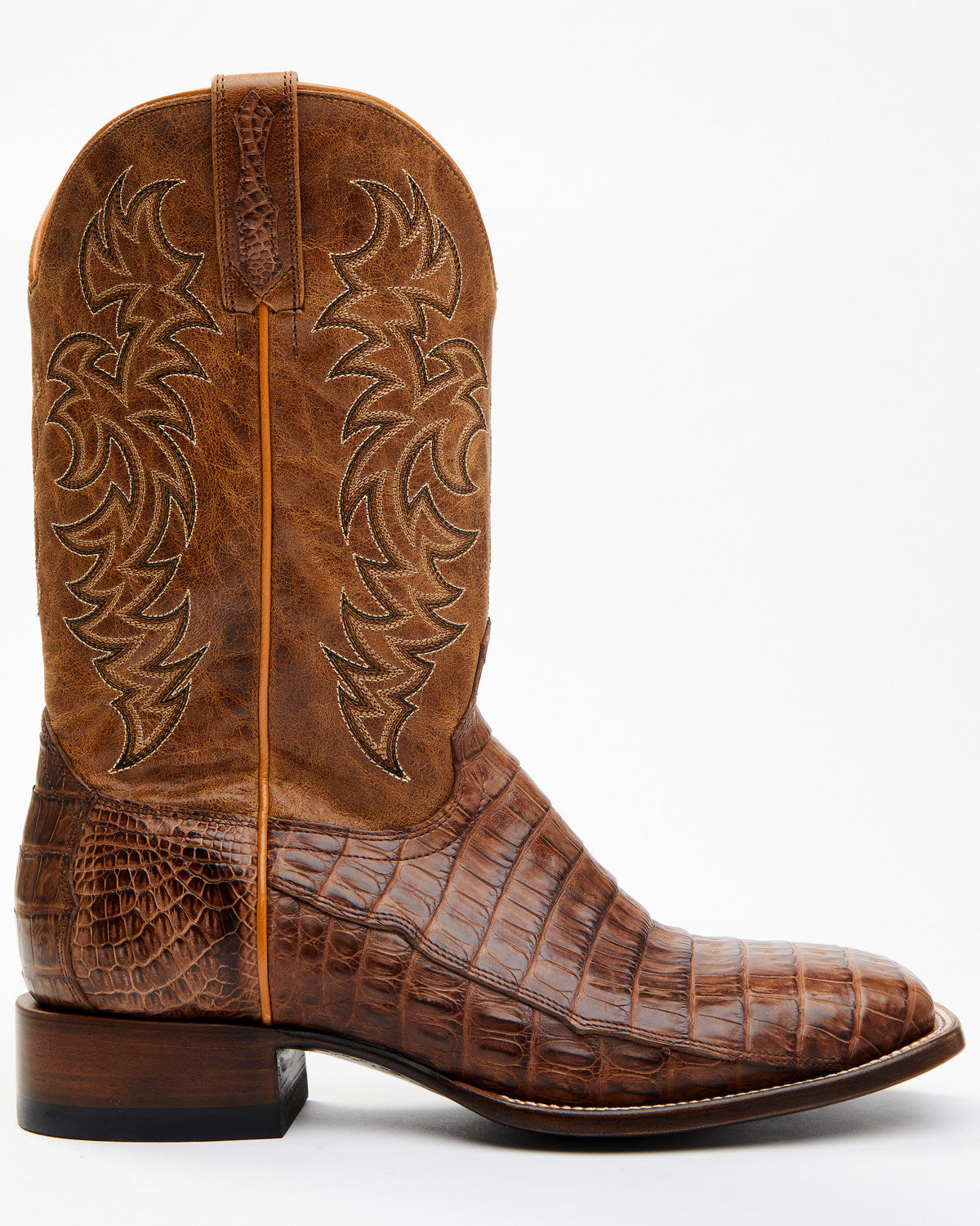 Men's Nuez Exotic Caiman Skin Western Boots - Broad Square Toe