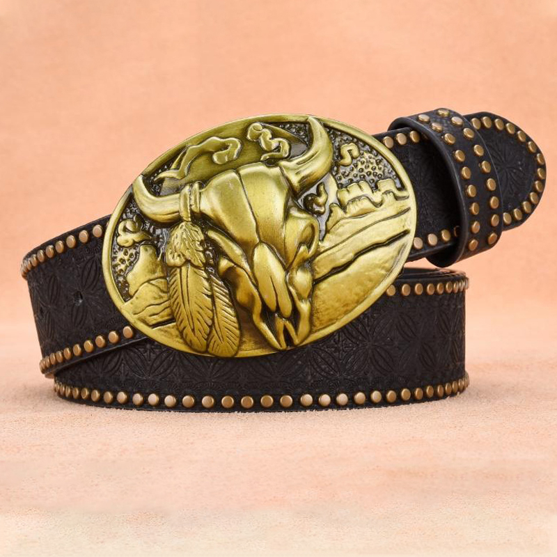 Men's Vintage Fashion Rivet Embossed Belt
