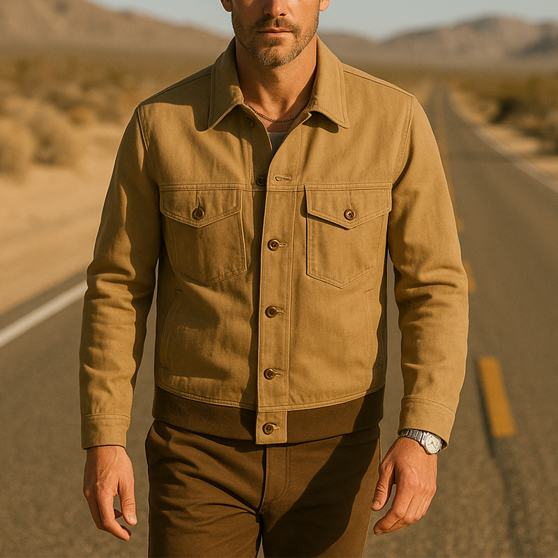 Men's Retro Thin Long-sleeved Jacket MTA0198H0P