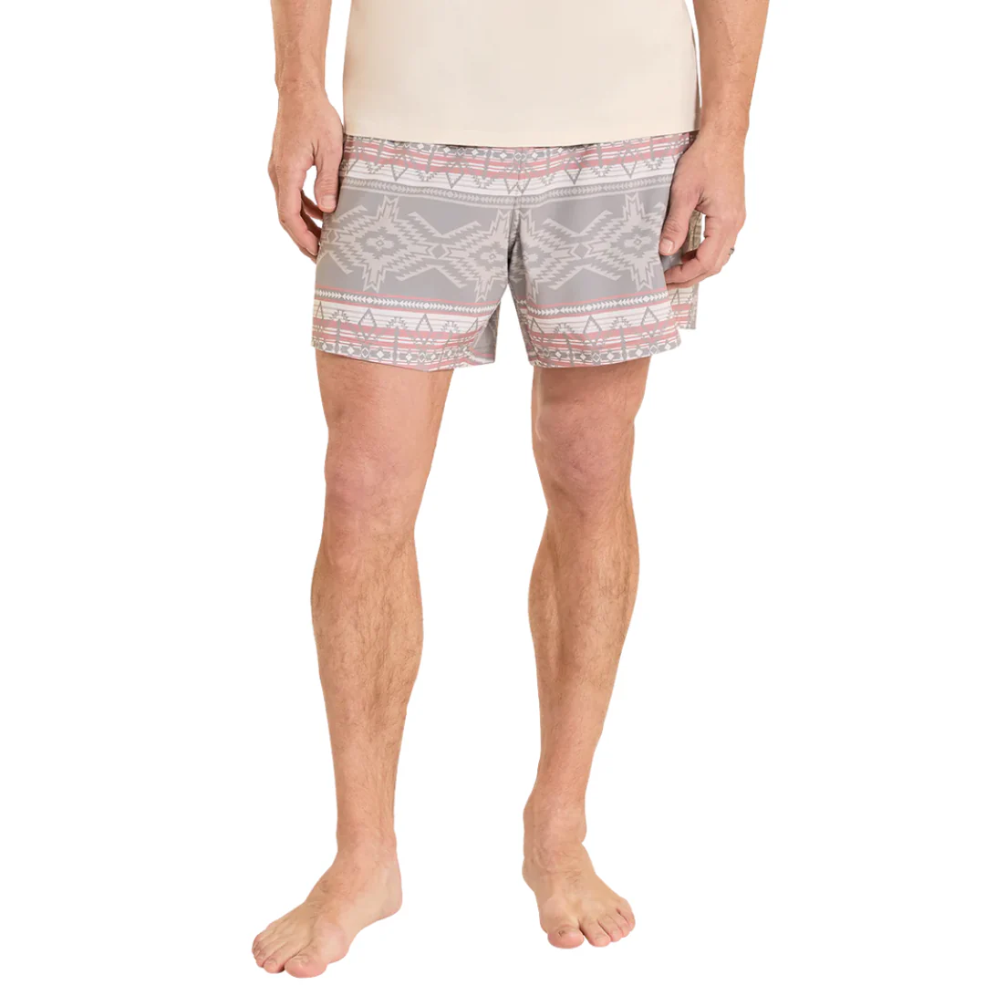 Rock & Roll Denim Men's Taupe Aztec Print Volley Swim Shorts