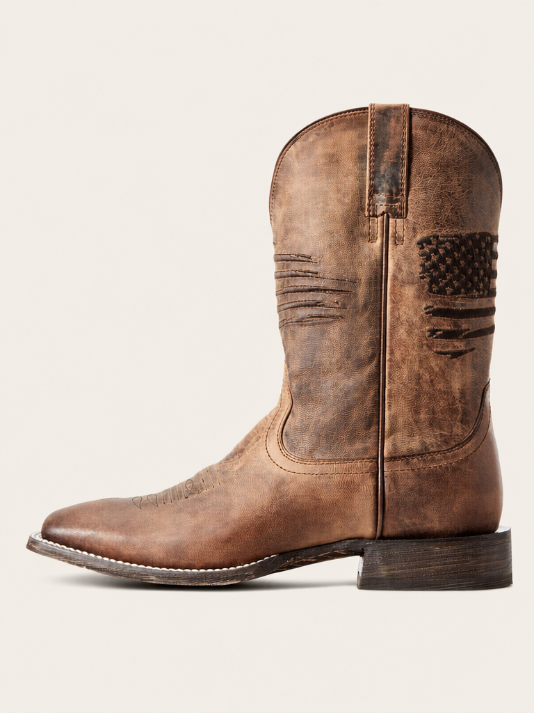 Men's Circuit Patriot Cowboy Boot in Weathered Tan