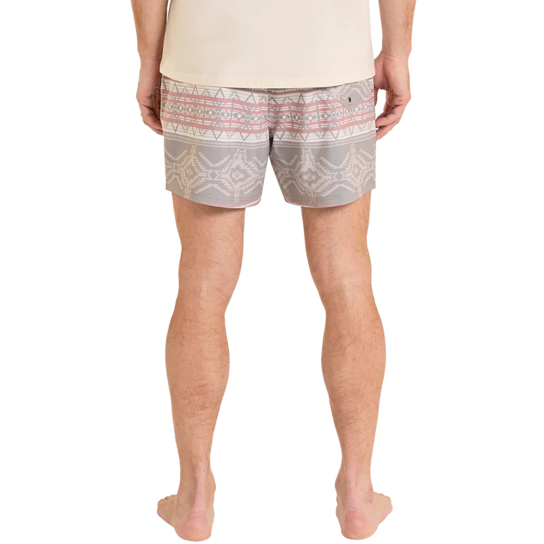 Rock & Roll Denim Men's Taupe Aztec Print Volley Swim Shorts