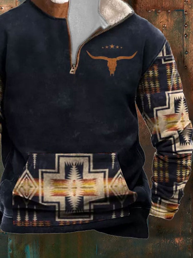 Casual Zipper Stand Collar Long Sleeve Sweatshirt