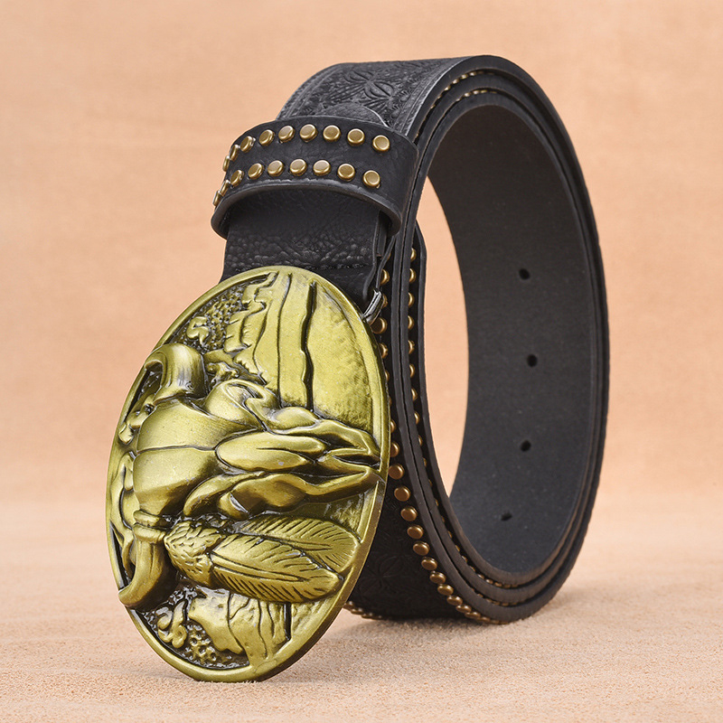 Men's Vintage Fashion Rivet Embossed Belt