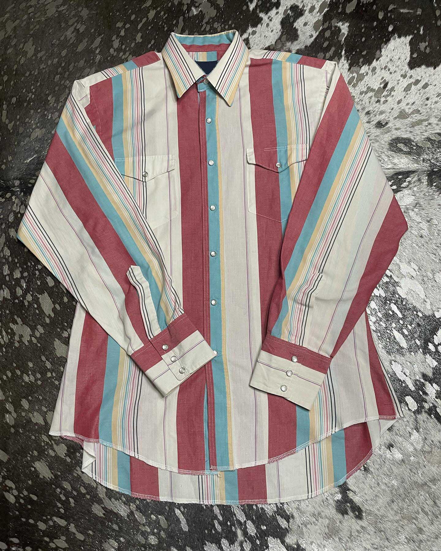 Men's Casual Vintage Khaki Striped Long Sleeve Shirt