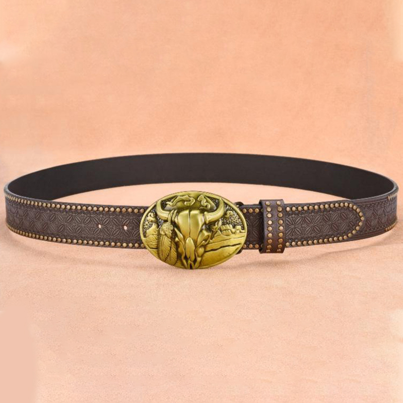 Men's Vintage Fashion Rivet Embossed Belt