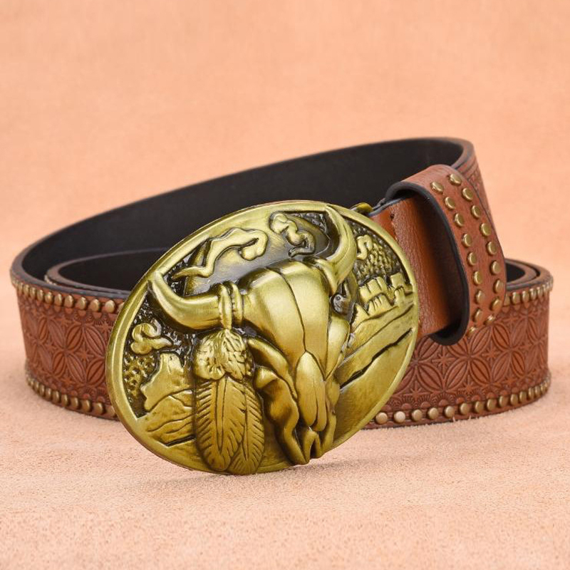 Men's Vintage Fashion Rivet Embossed Belt