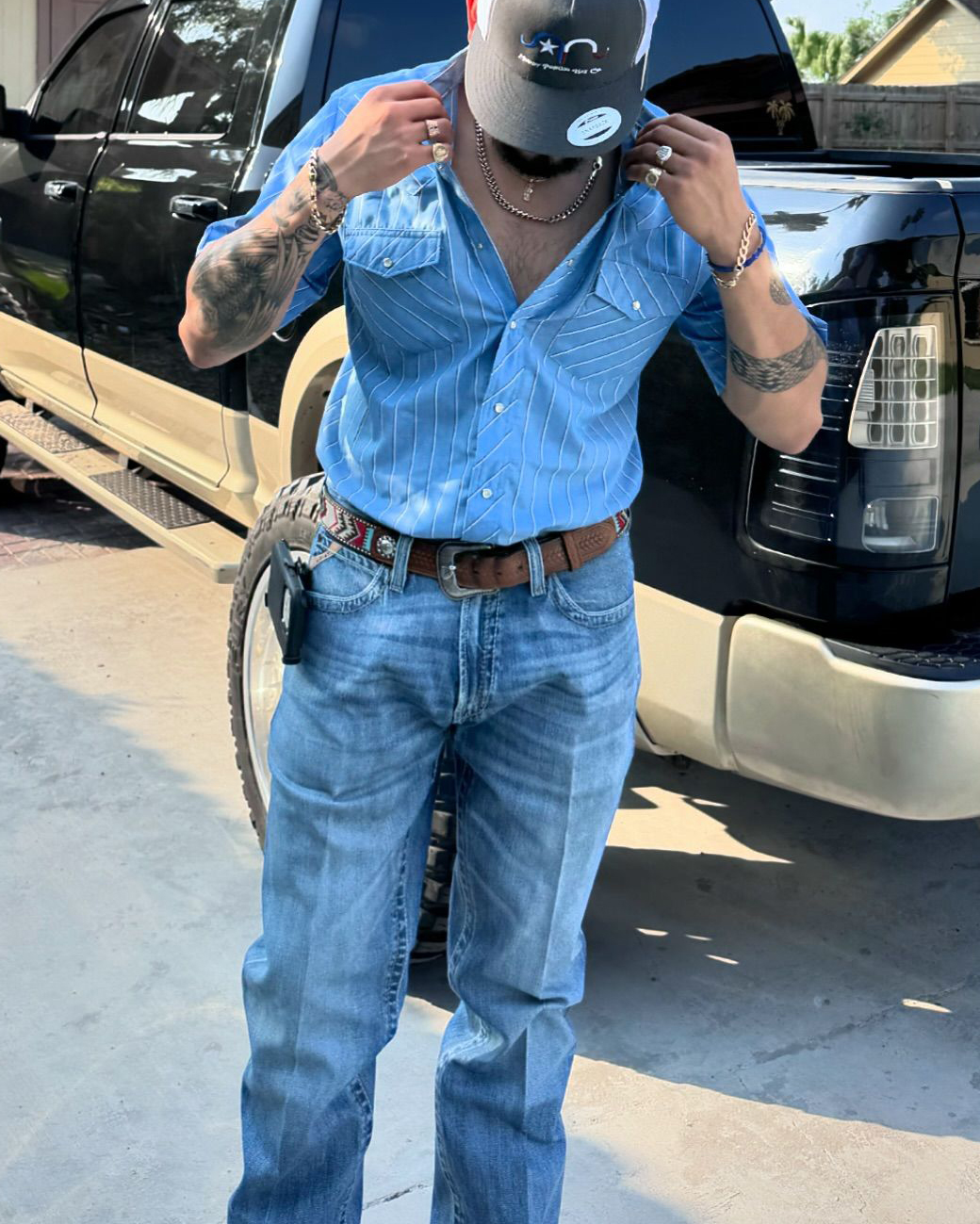 Men's Casual Retro Blue Striped Short Sleeve Shirt