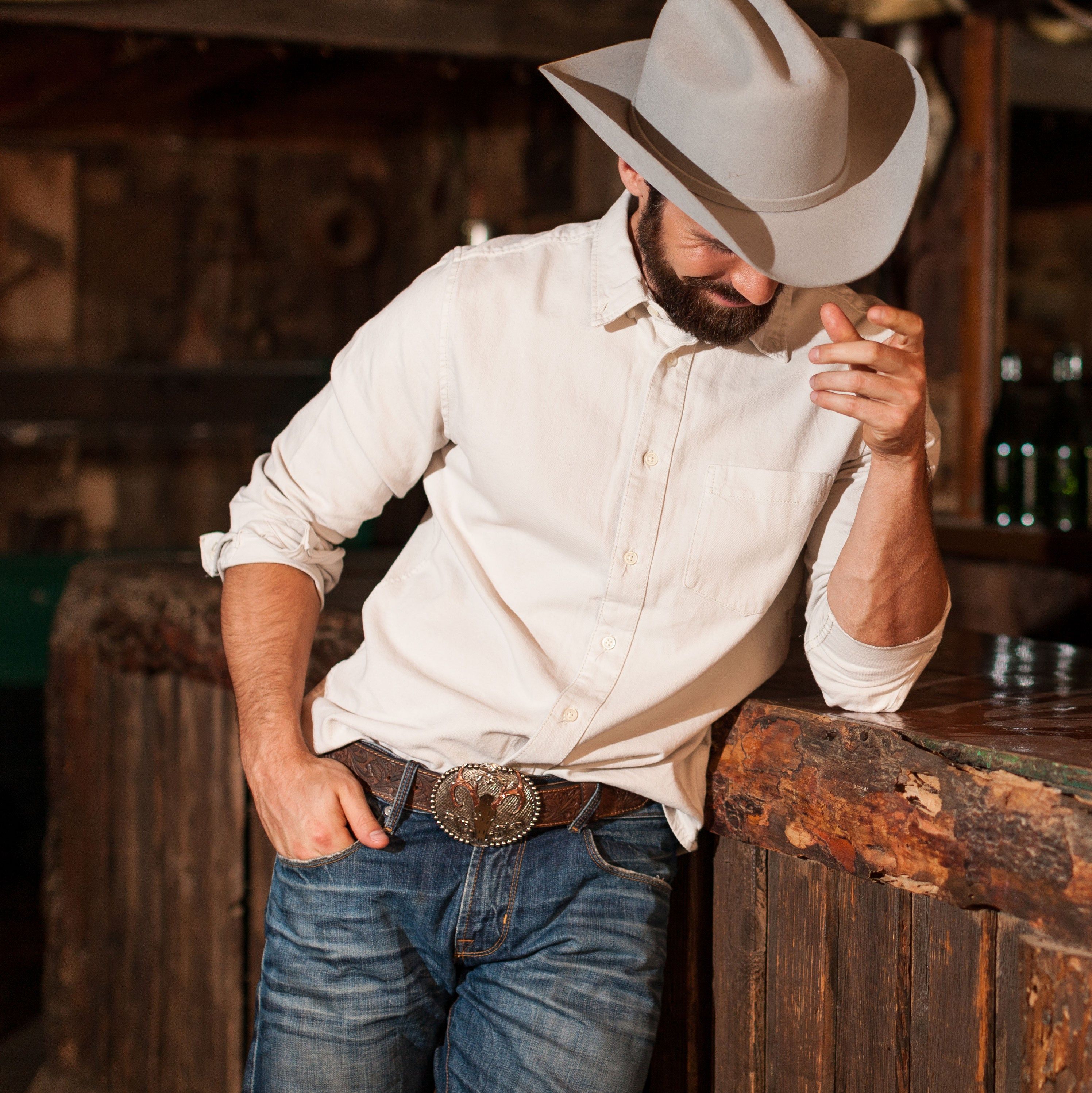 Men's White Western Casual Vintage Lapel Long Sleeve Shirt