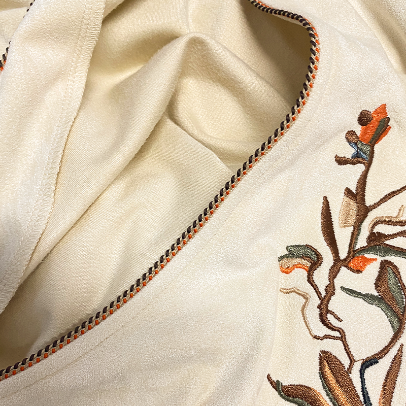 Men's Spring and Summer Classic Western Cowboy Style Thin Suede Embroidered Deep V-neck Tank Top 00494118K