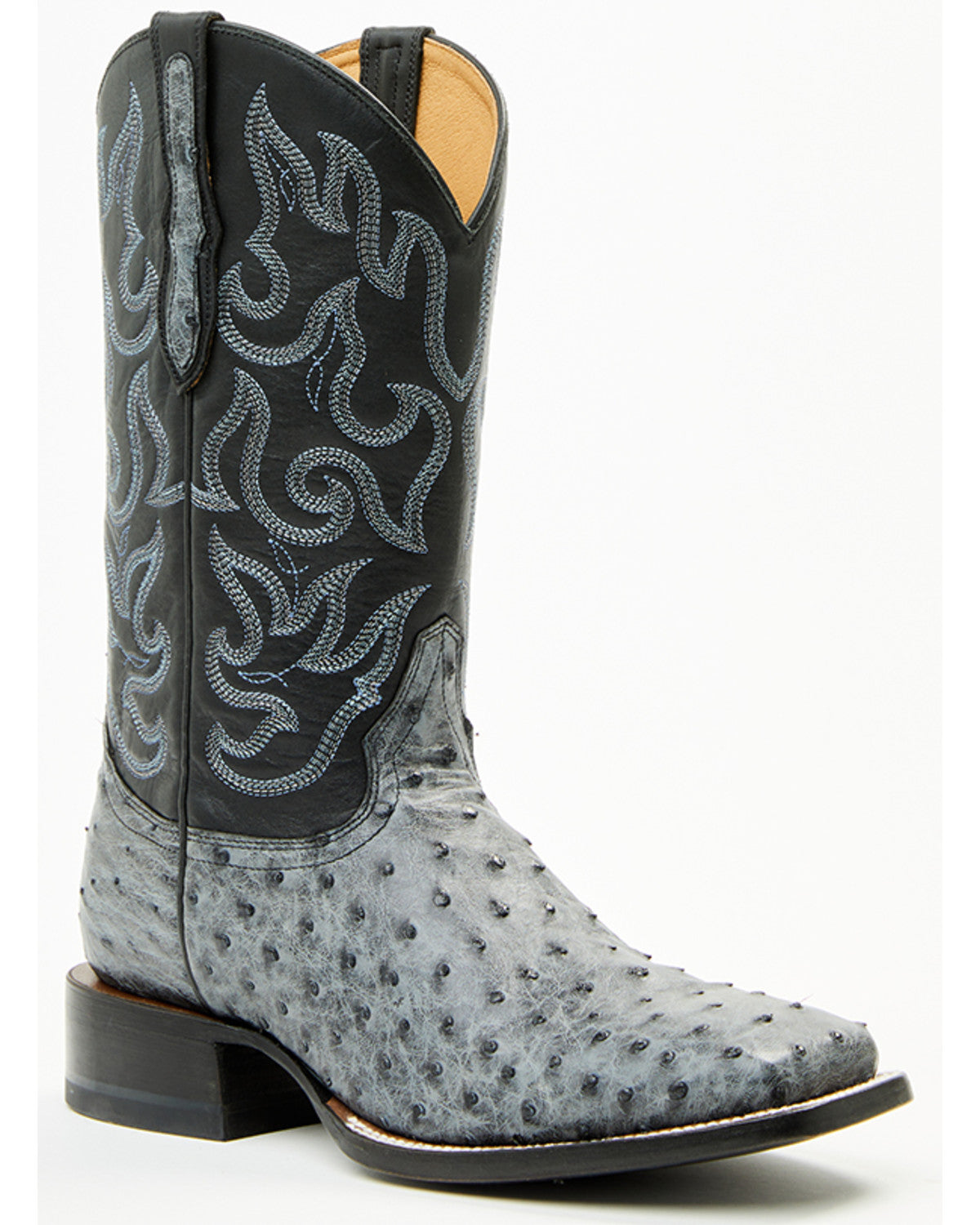 Men's Exotic Full Quill Ostrich Western Boots - Broad Square Toe