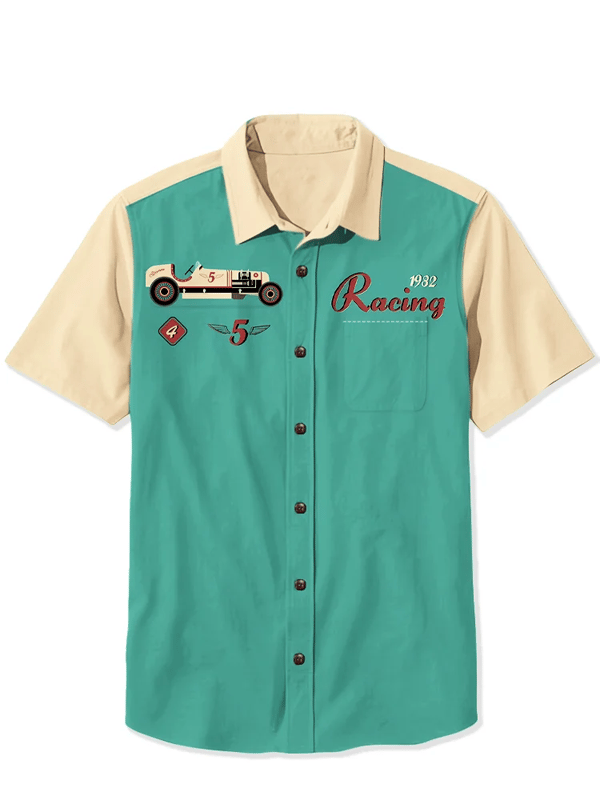 Mens Western Vintage 1950's Trucker Short Sleeve Shirt