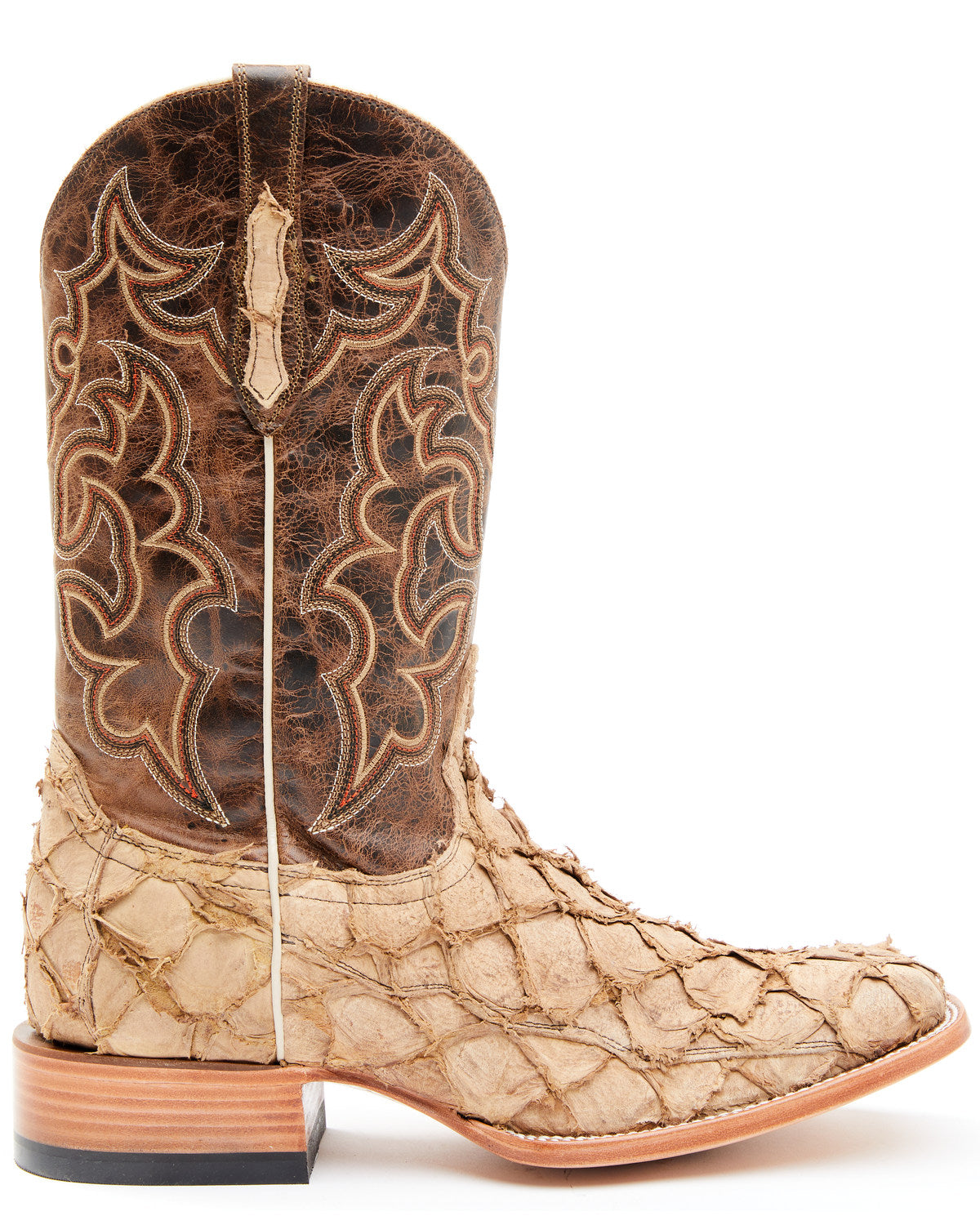 Men's Exotic Pirarucu Western Boots - Broad Square Toe