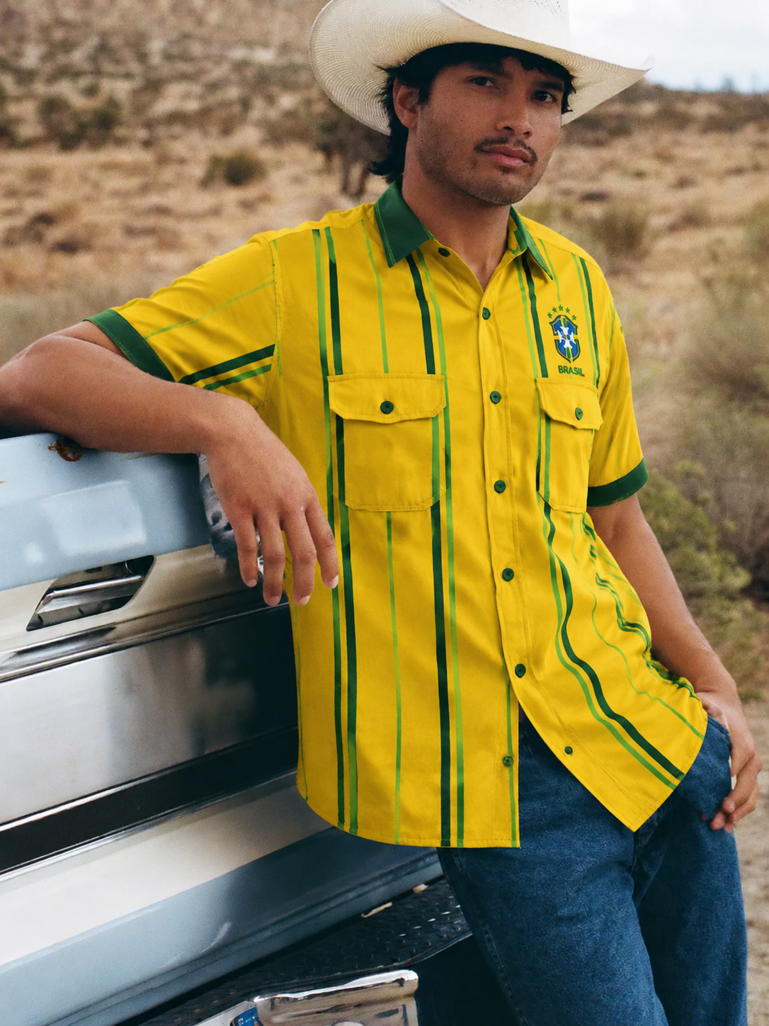 2026 World Cup Brazil 5-Star Crest Striped Shirt