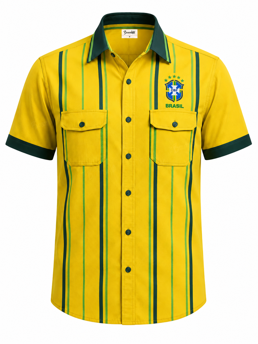 2026 World Cup Brazil 5-Star Crest Striped Shirt