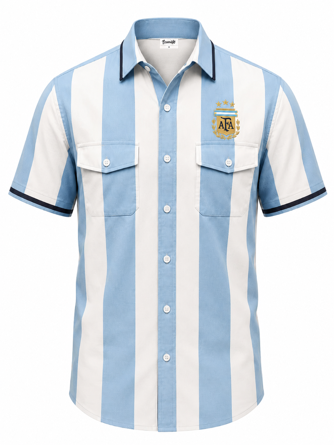 2026 World Cup Men’s Argentina Striped Casual Shirt