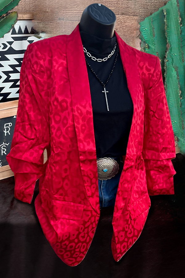 Beautiful Leopard Print Lapel Blazer