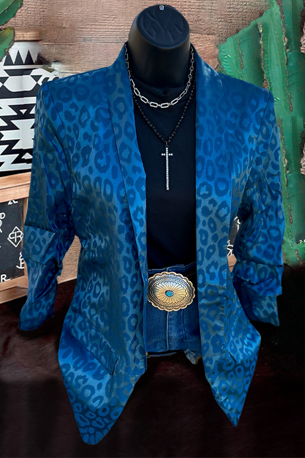 Beautiful Leopard Print Lapel Blazer