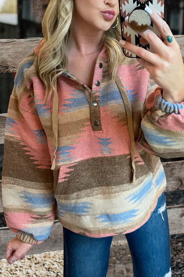 Payton Hooded Pullover - Rose Mix