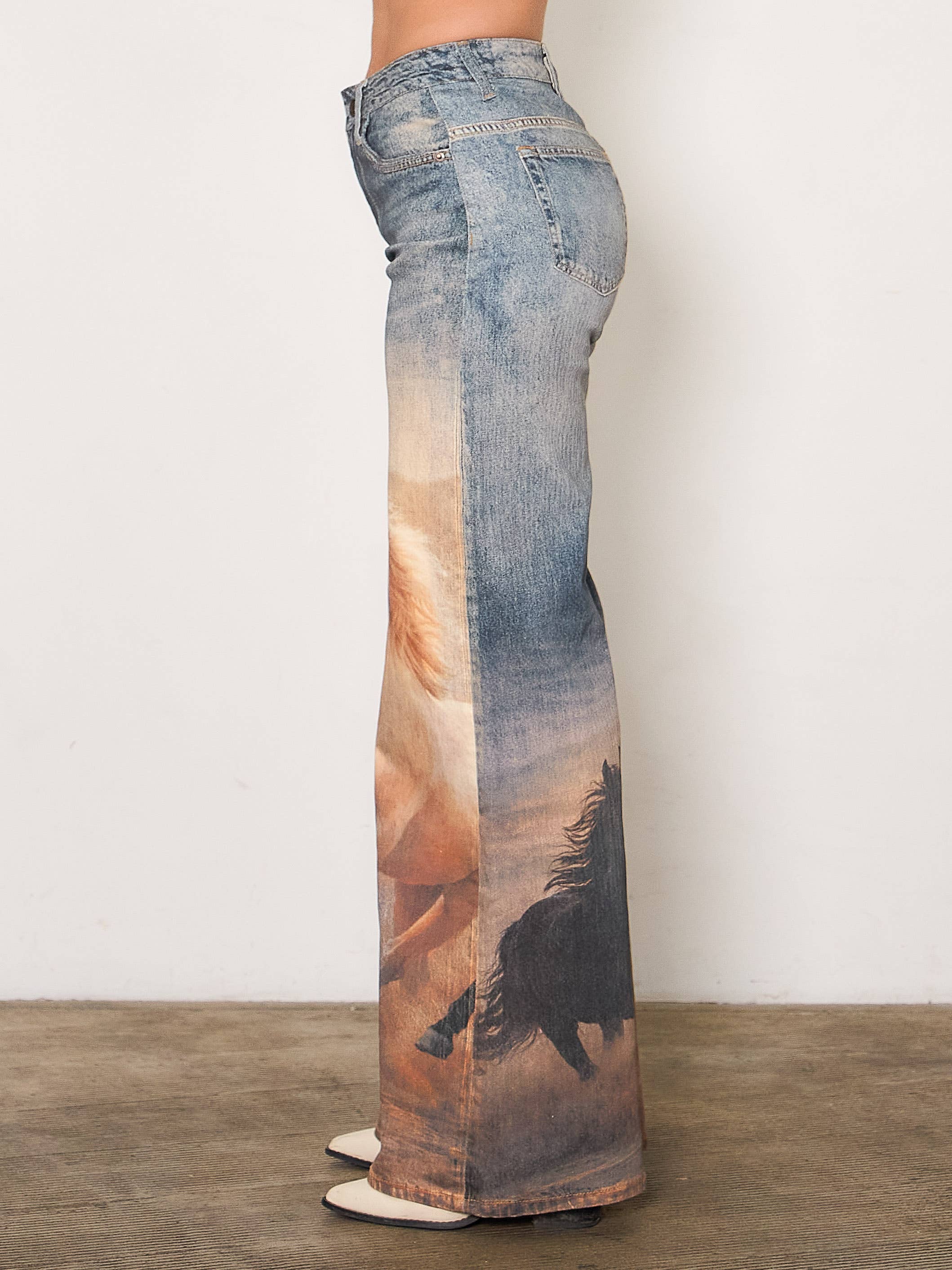 Wild Horses Print Jeans