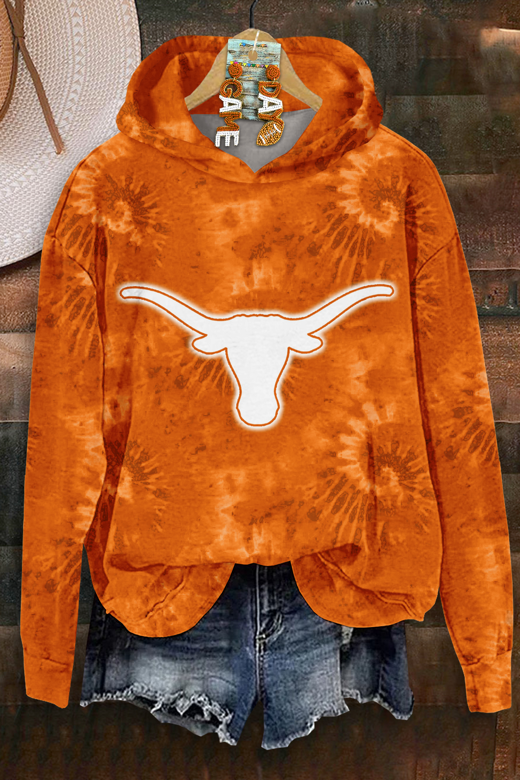 Casual Western Longhorns Print Hoodie