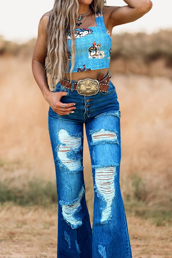 Vintage Wild West Graphic Vest