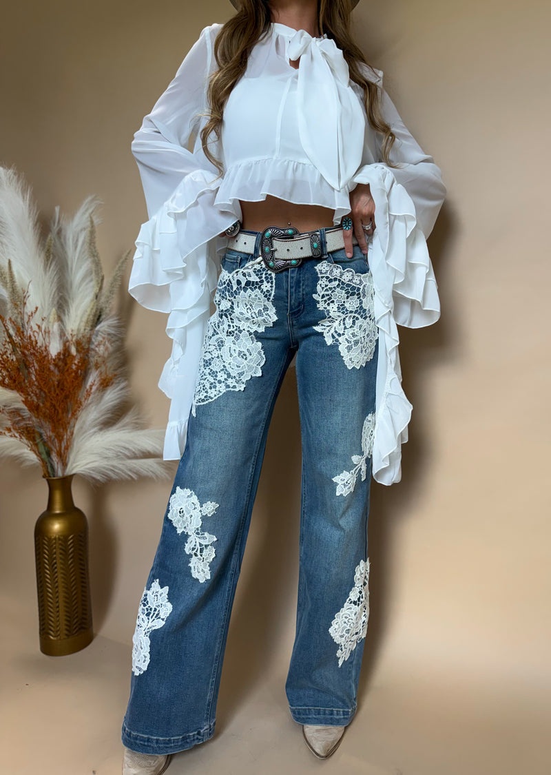 Country Lace Denim Jeans