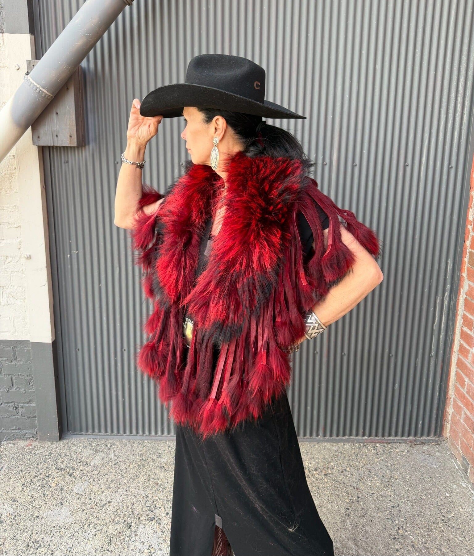 Bohemian Western Faux Fur Shawl Vest