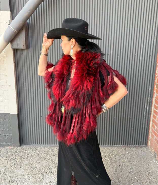 Bohemian Western Faux Fur Shawl Vest