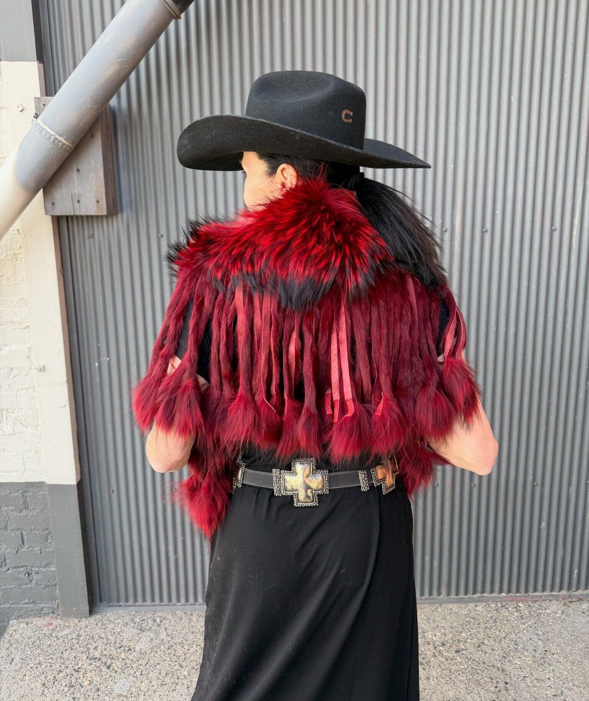 Bohemian Western Faux Fur Shawl Vest