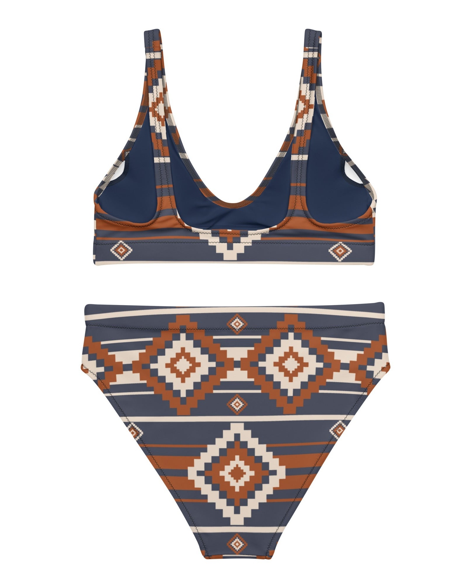 Vintage Aztec Print Hhigh-waisted Bikini