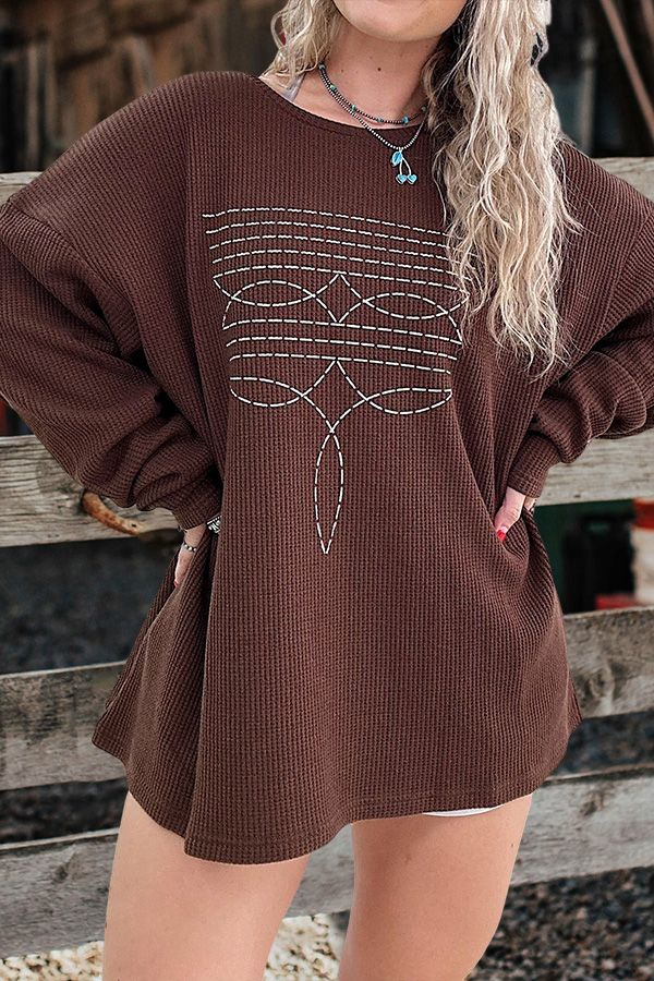 Casual The Boot Stitch Sweatshirt